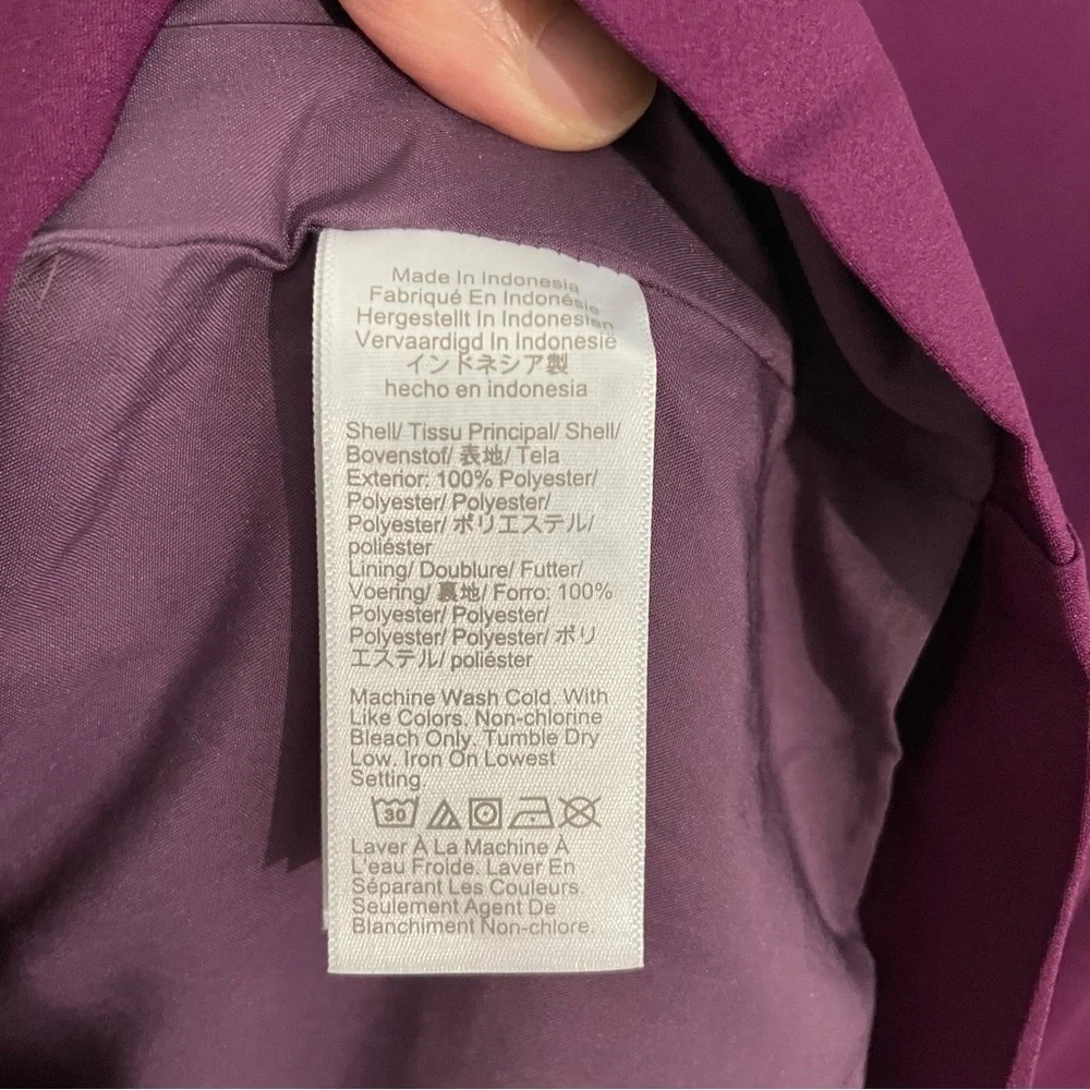 J. Crew Long Sleeve Burgundy Purple Ruffle Neck Shift Dress 4